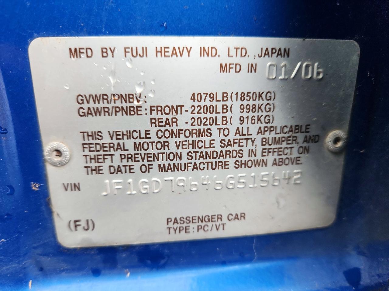 2006 SUBARU IMPREZA WRX photo 23