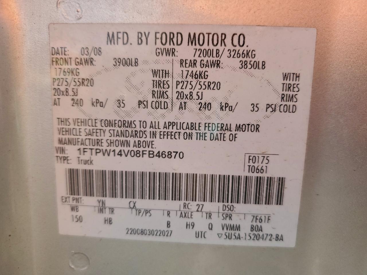 2008 FORD F150 SUPERCREW photo 12