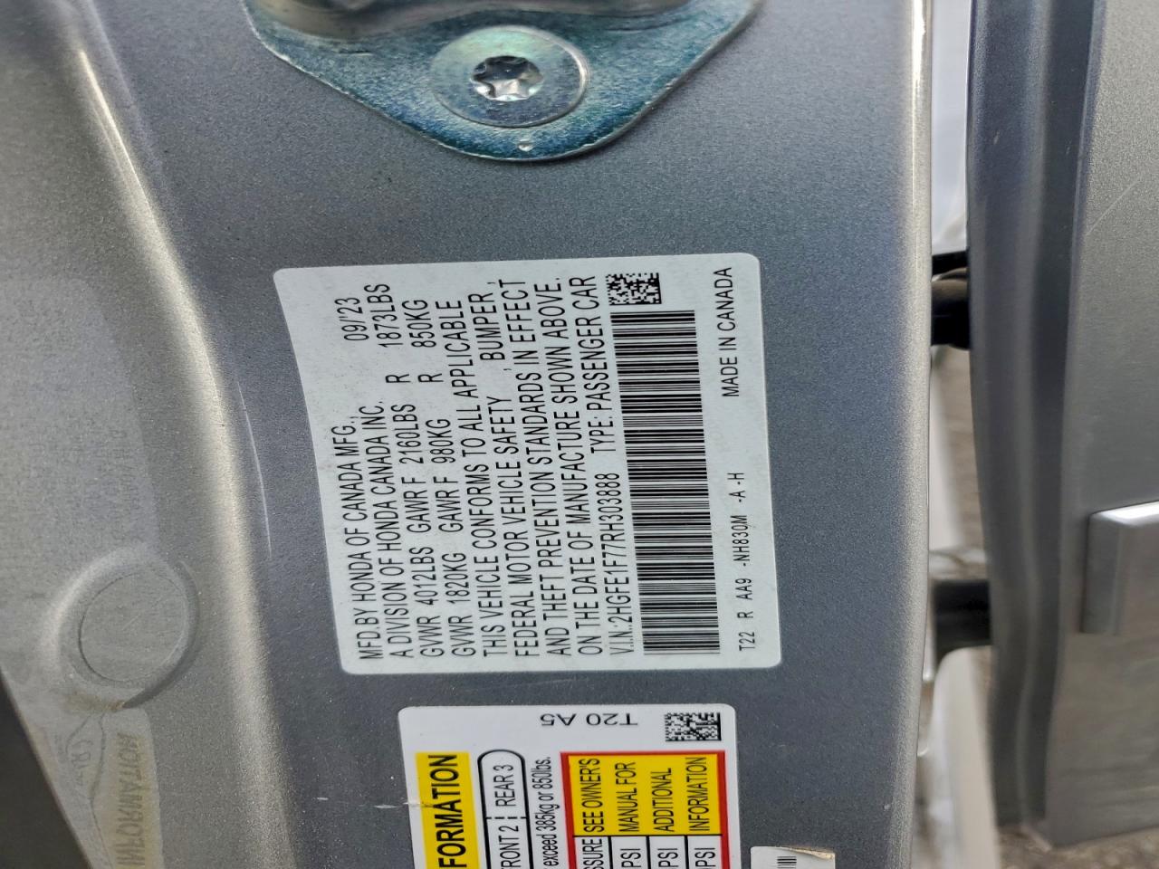 2024 HONDA CIVIC EX photo 12