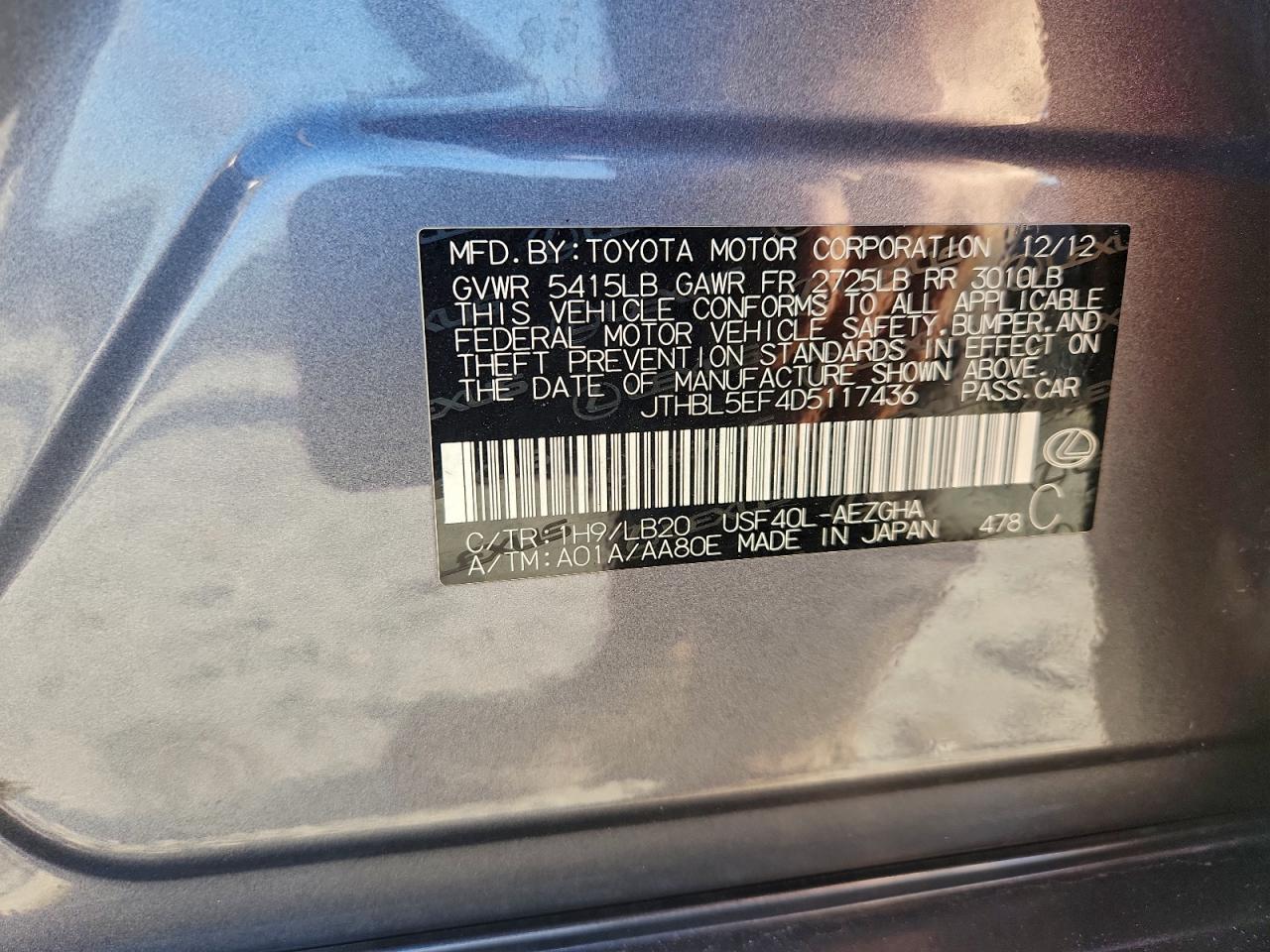 2013 LEXUS LS 460 photo 12