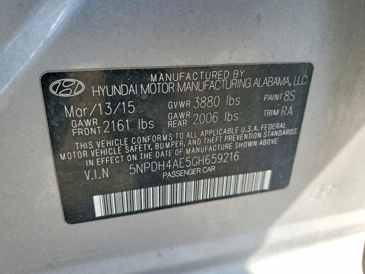 2016 HYUNDAI ELANTRA SE photo 12