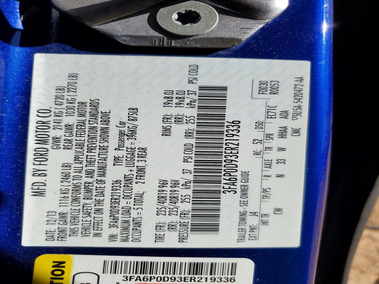 2014 FORD FUSION TITANIUM photo 12