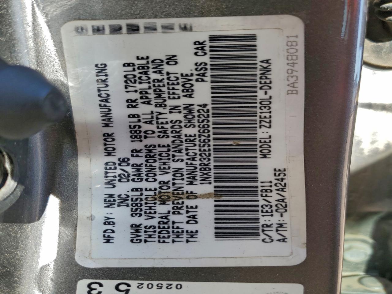 2006 TOYOTA COROLLA CE photo 13