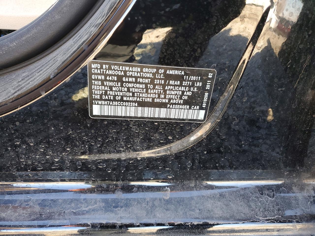 2012 VOLKSWAGEN PASSAT SE photo 12