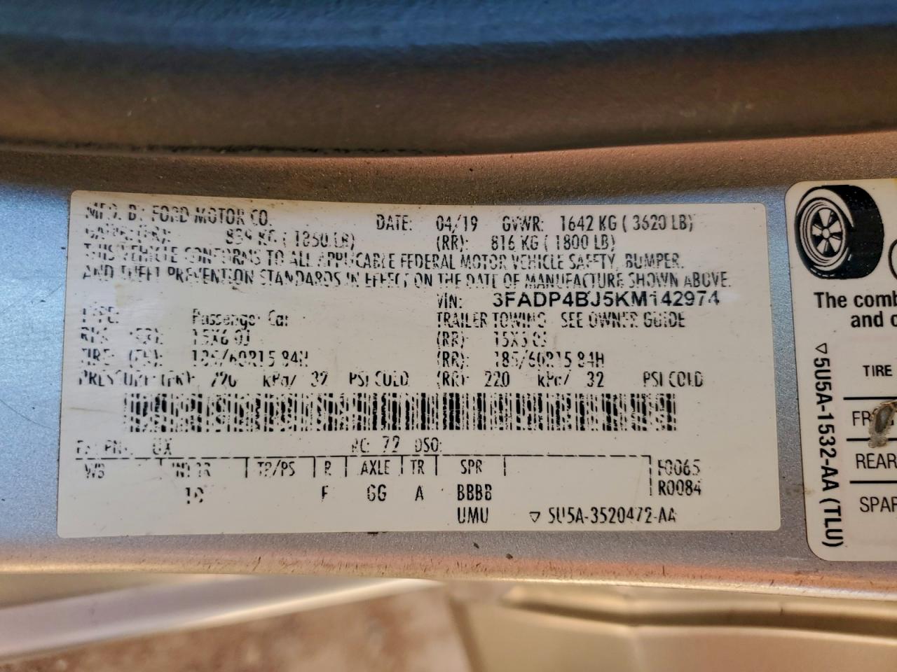 2019 FORD FIESTA SE photo 12