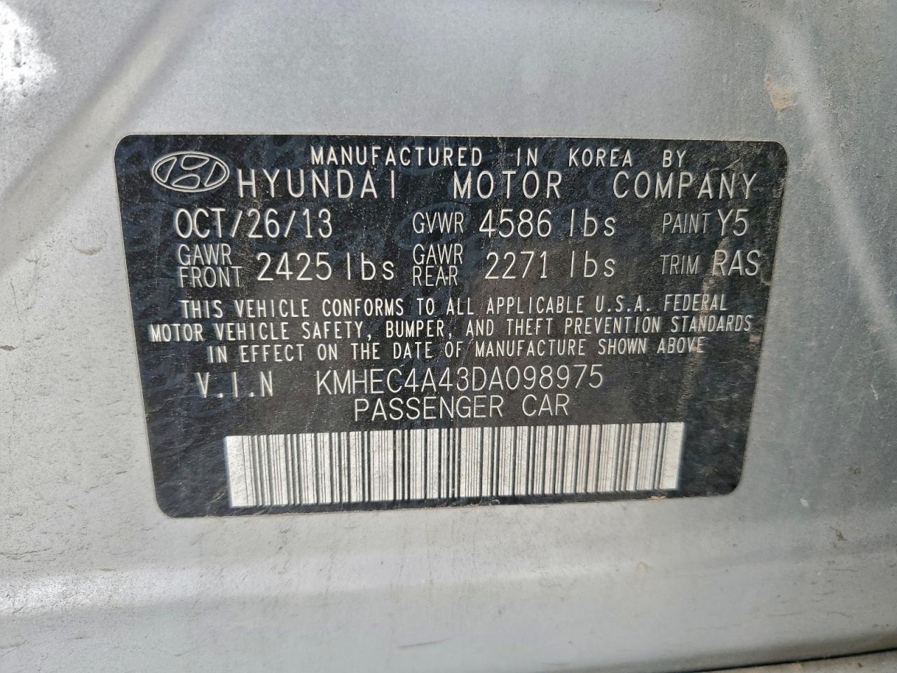 2013 HYUNDAI SONATA HYBRID photo 12