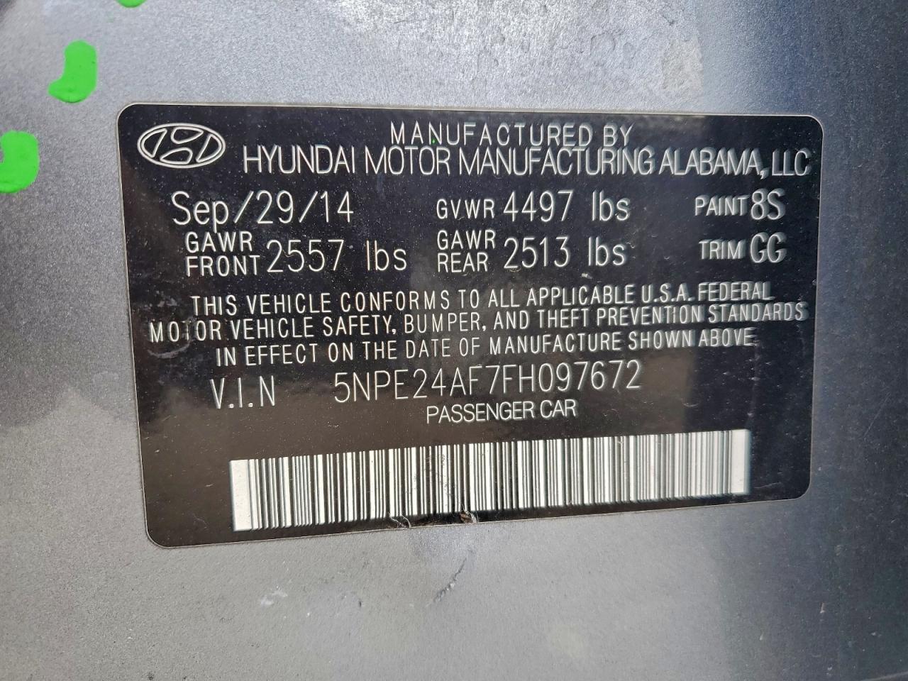 2015 HYUNDAI SONATA SE photo 23