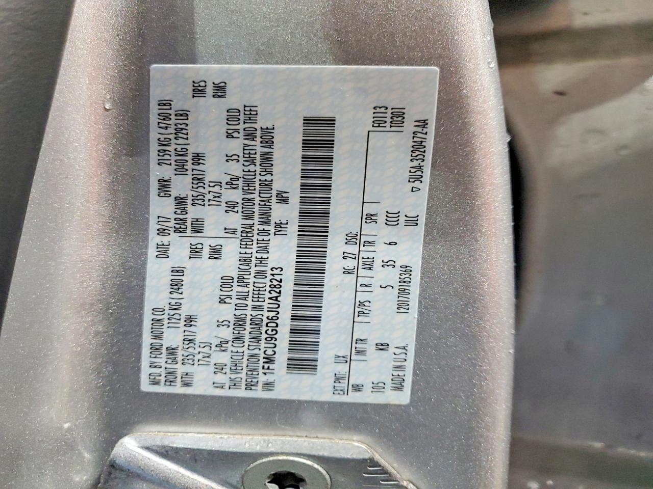 2018 FORD ESCAPE SE photo 14