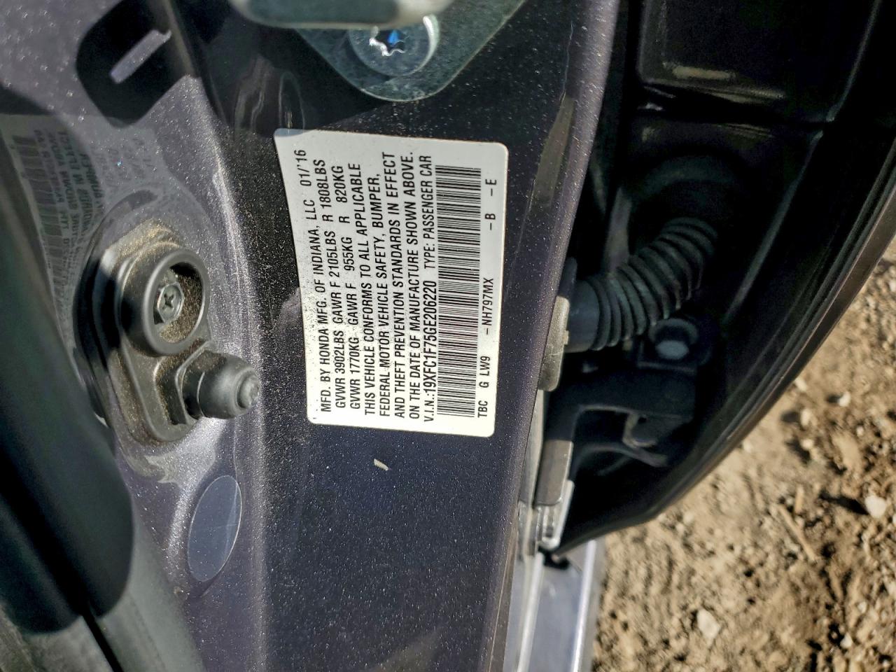 2016 HONDA CIVIC EXL photo 12