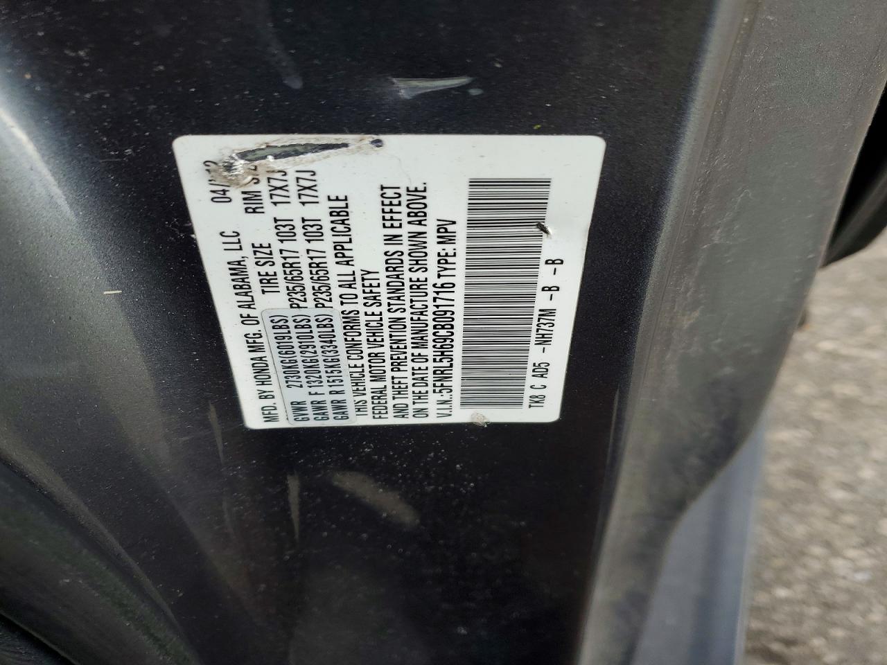 2012 HONDA ODYSSEY EXL photo 25