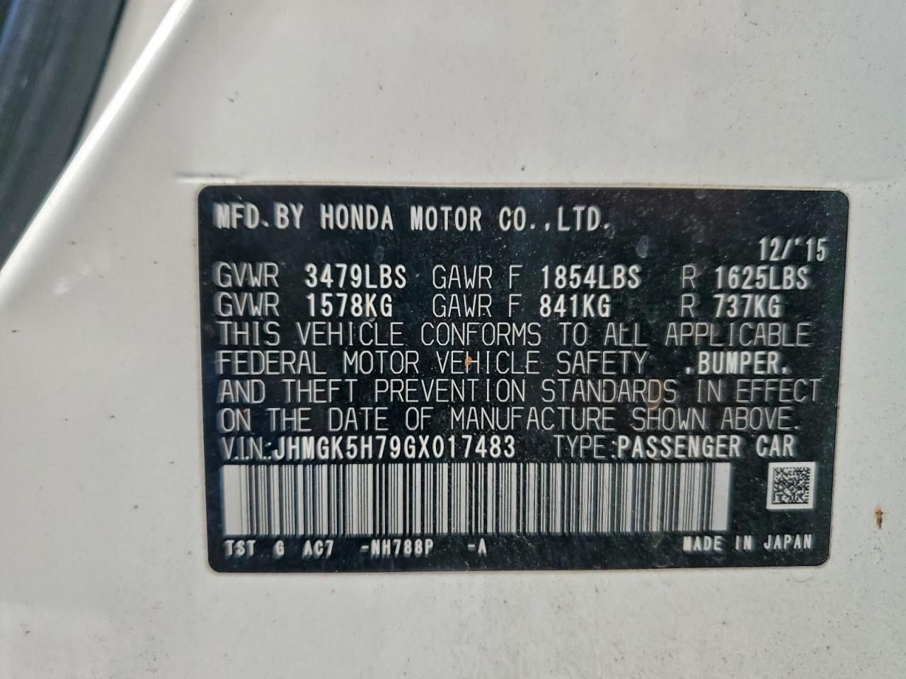 2016 HONDA FIT EX photo 25