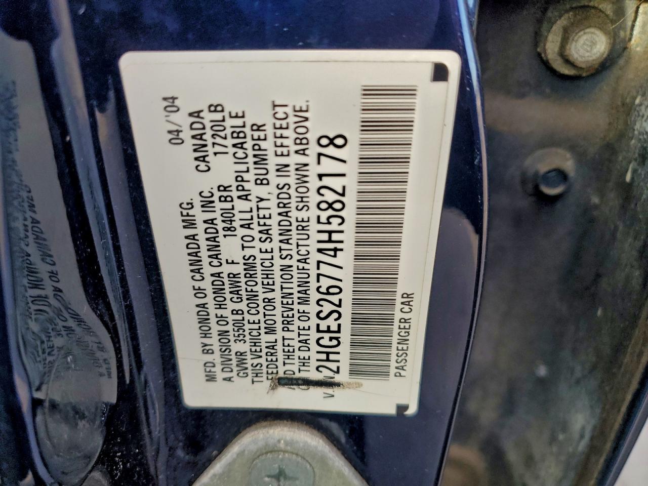2004 HONDA CIVIC EX photo 12