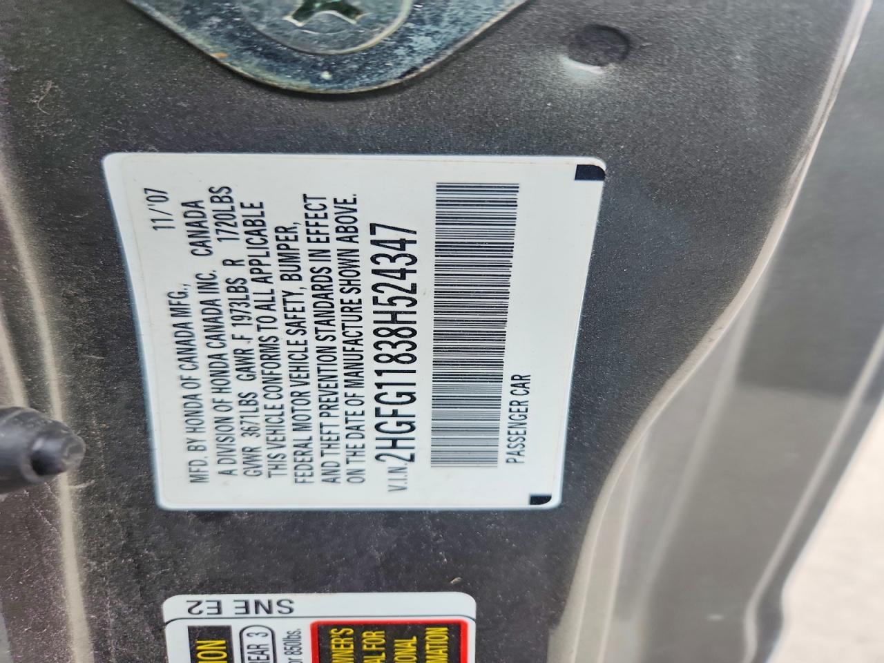 2008 HONDA CIVIC EX photo 12