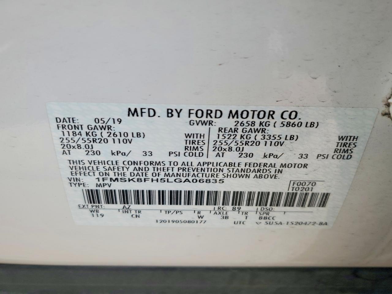 2020 FORD EXPLORER LIMITED photo 13