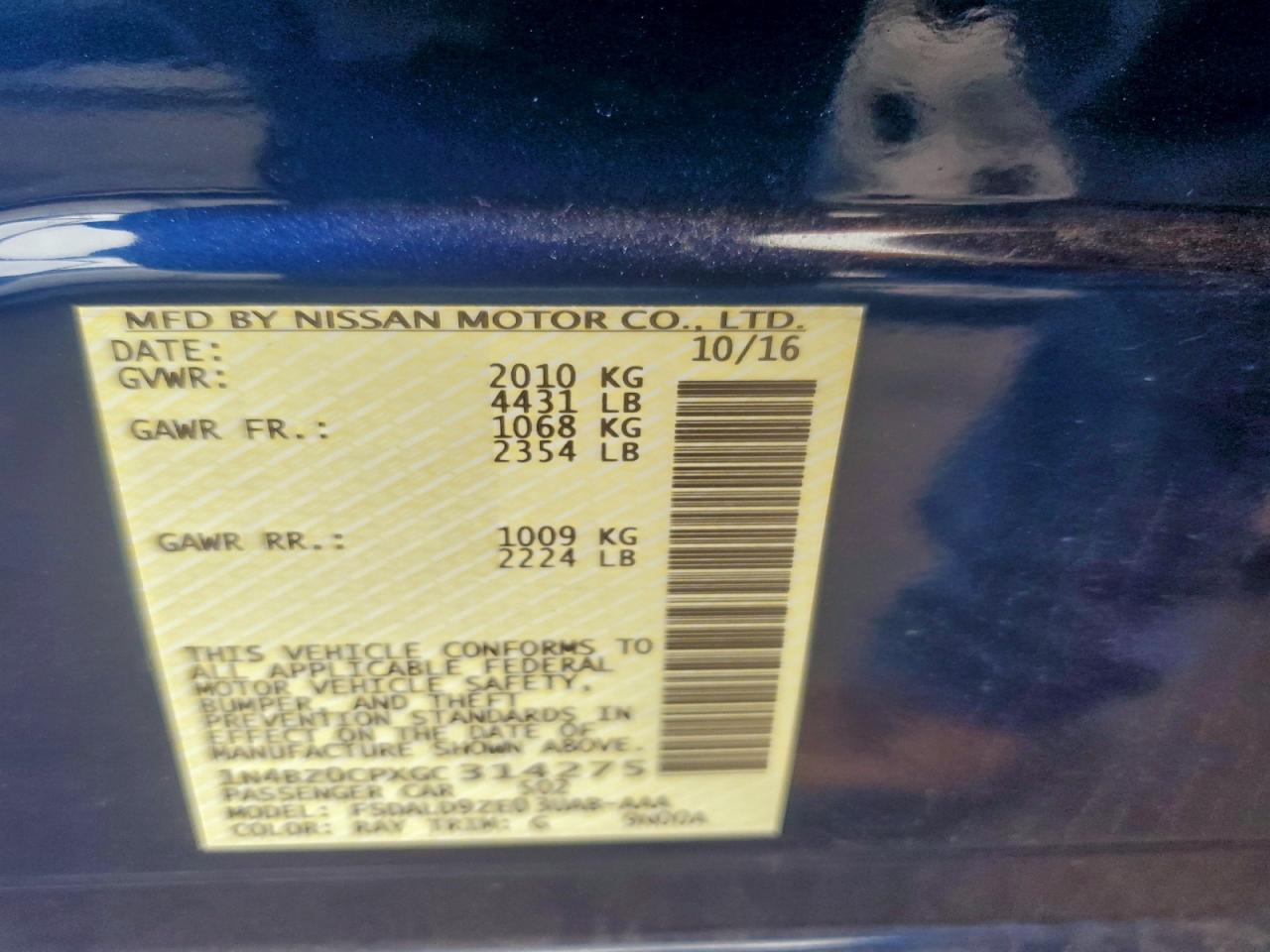 2016 NISSAN LEAF SV photo 12