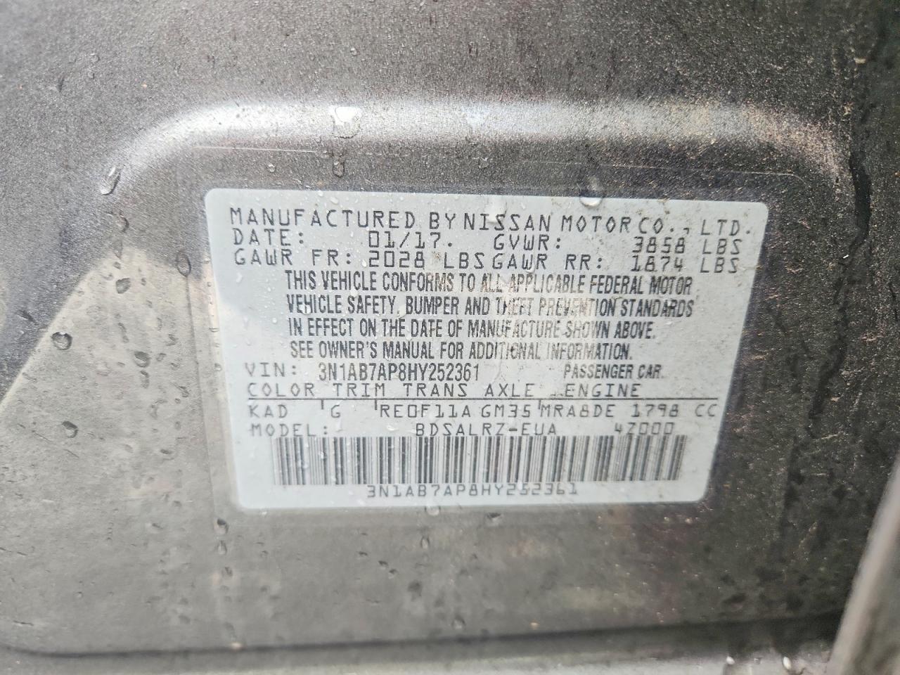 2017 NISSAN SENTRA S photo 13