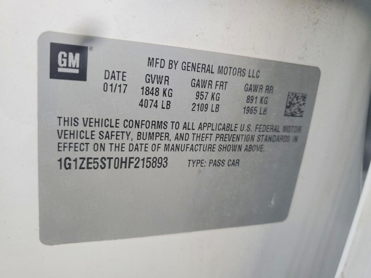 2017 CHEVROLET MALIBU LT photo 12