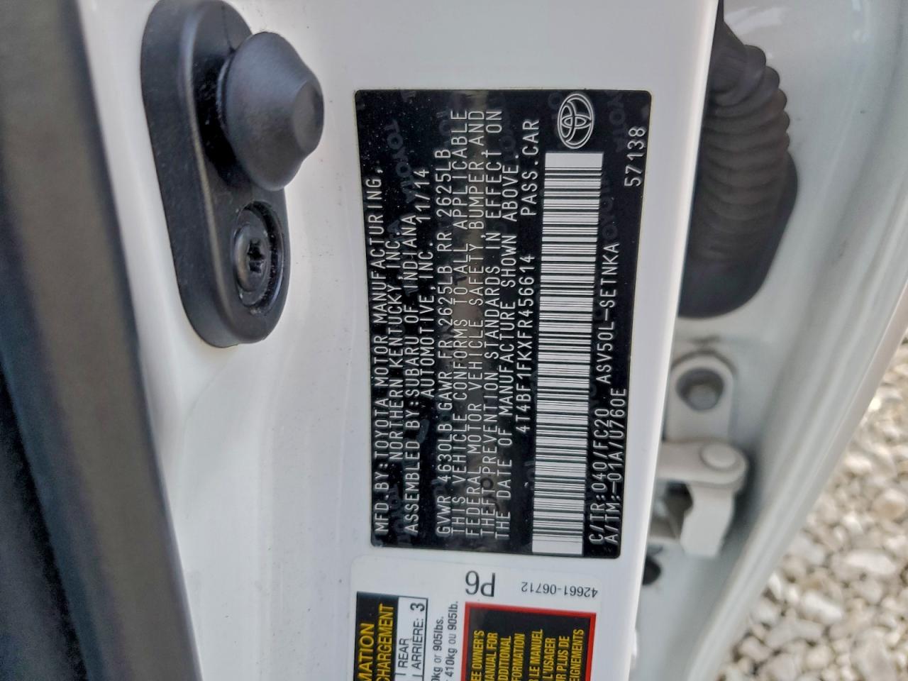 2015 TOYOTA CAMRY LE photo 13