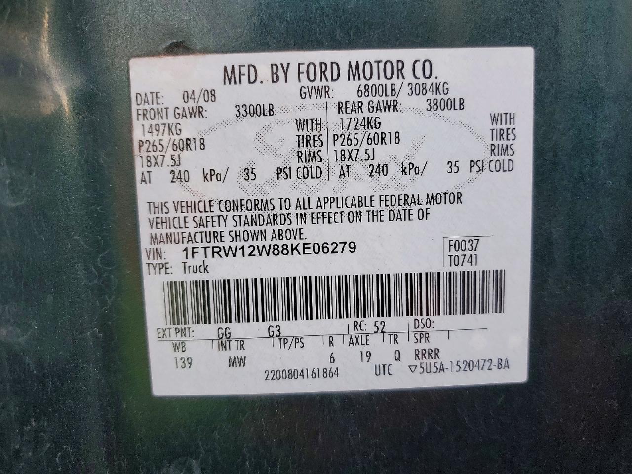 2008 FORD F150 SUPERCREW photo 12