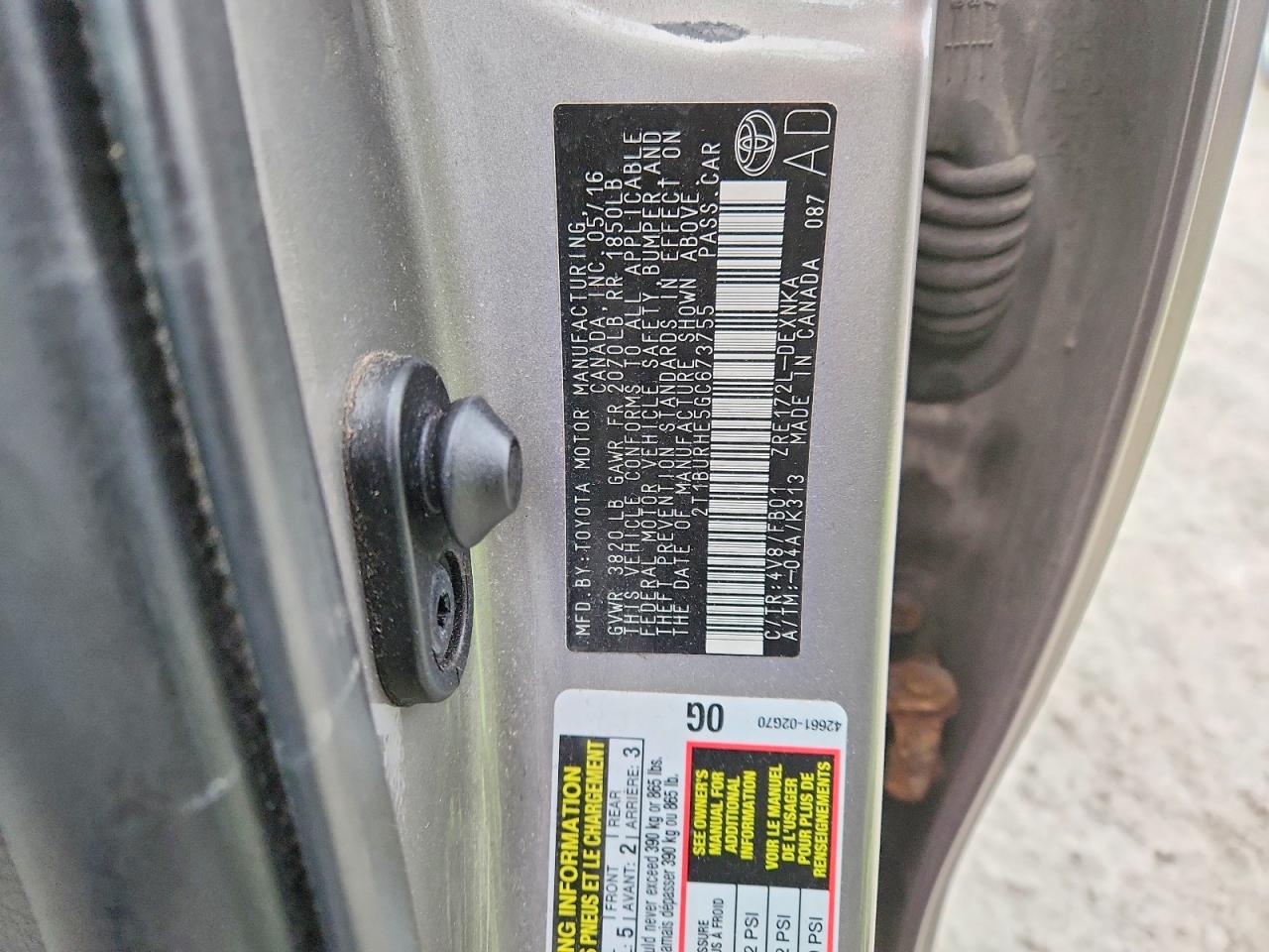 2016 TOYOTA COROLLA L photo 12