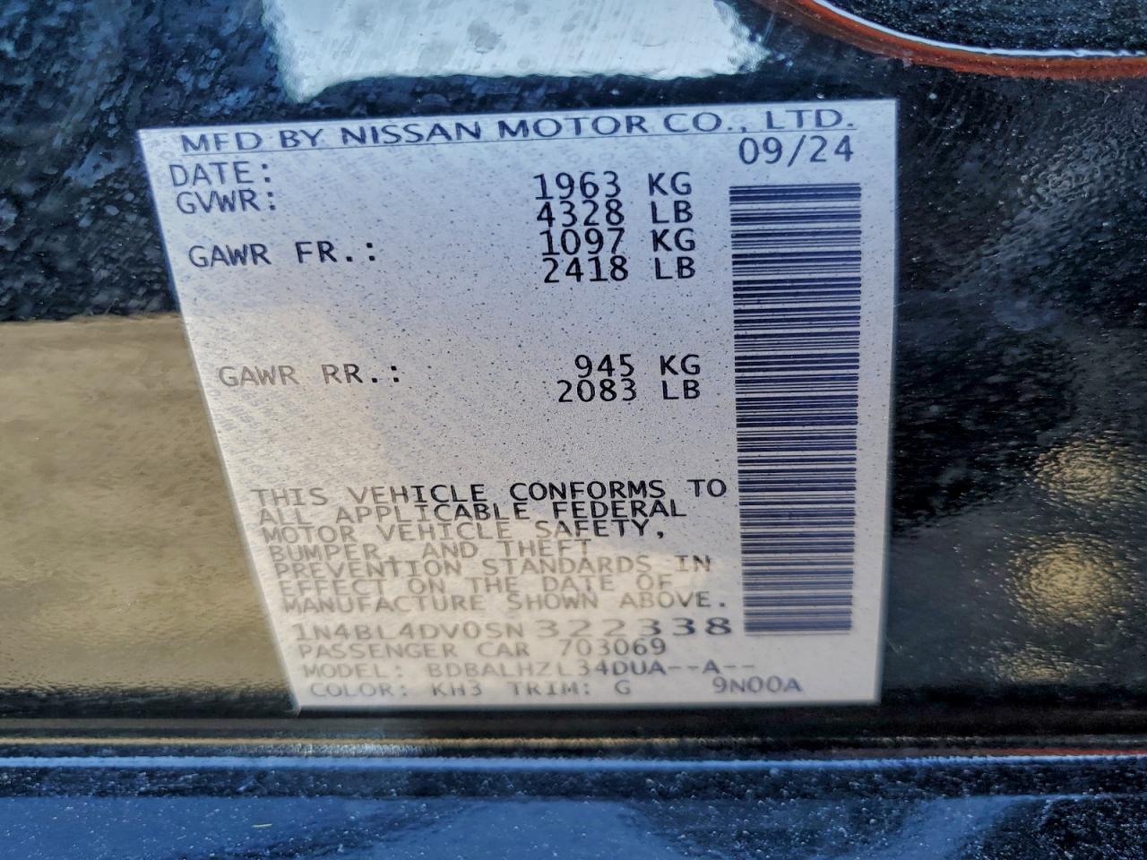 2025 NISSAN ALTIMA SV photo 12