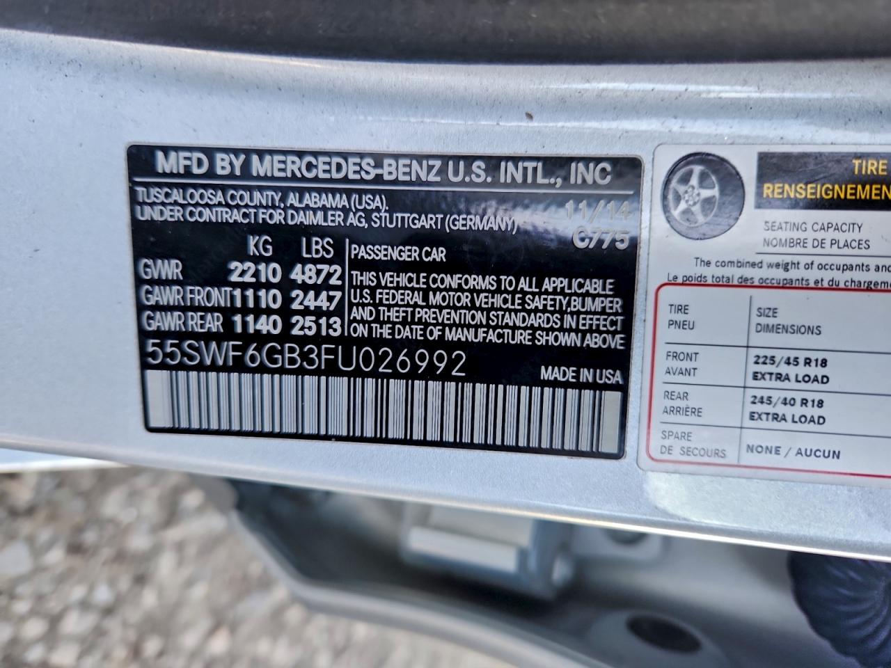 2015 MERCEDES-BENZ C 400 4MATIC photo 12