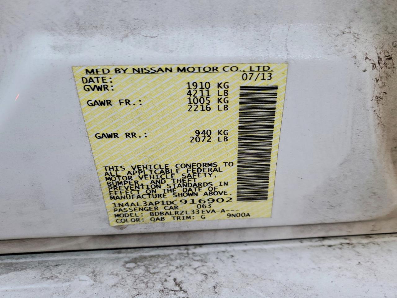 2013 NISSAN ALTIMA 2.5 photo 13