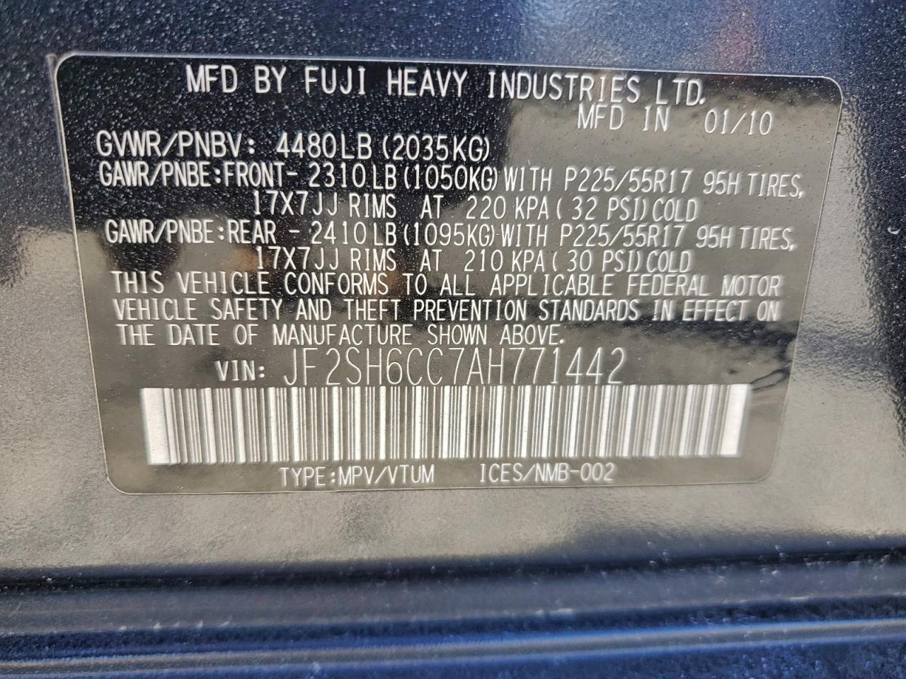 2010 SUBARU FORESTER 2.5X PREMIUM photo 13