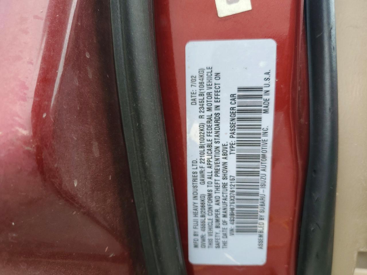 2003 SUBARU LEGACY OUTBACK AWP photo 12