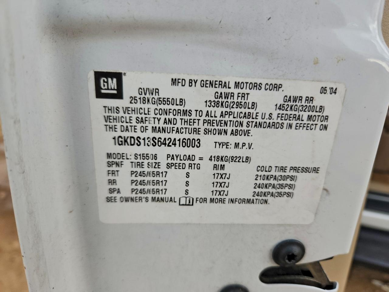 2004 GMC ENVOY photo 13