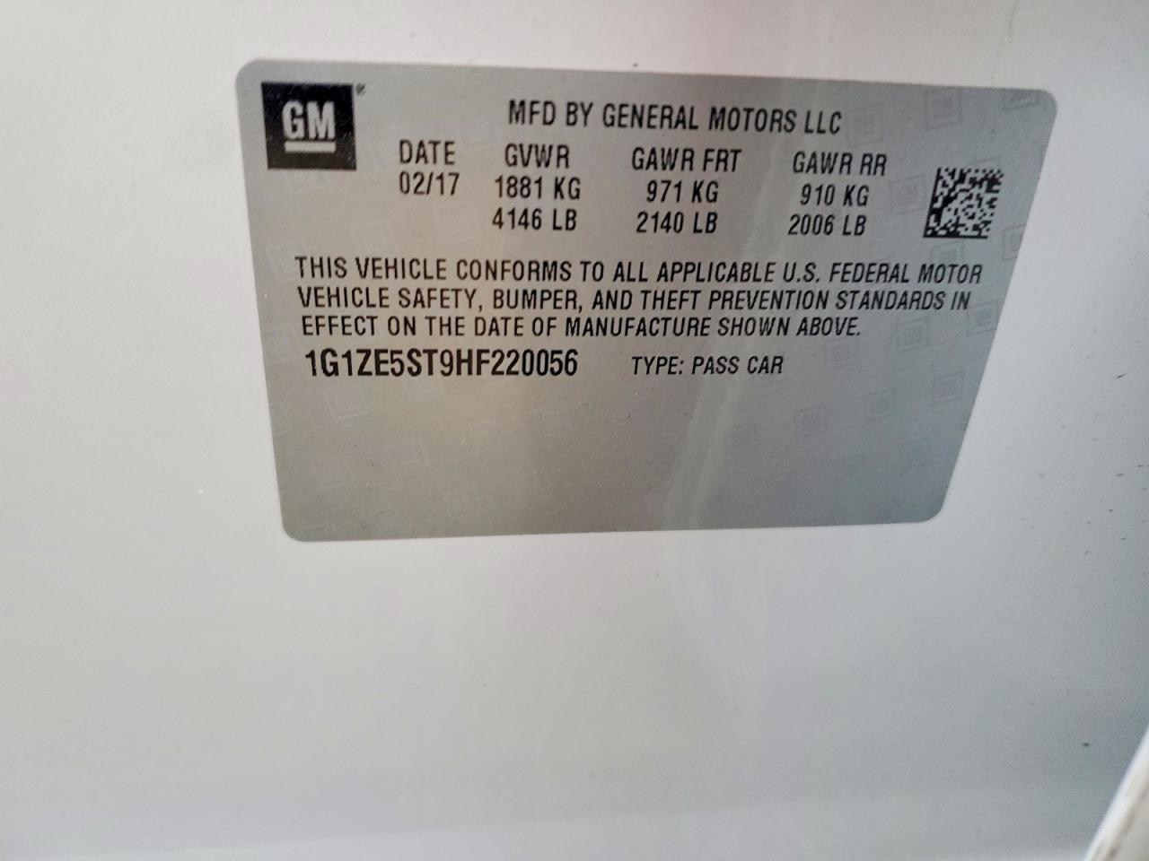 2017 CHEVROLET MALIBU LT photo 12