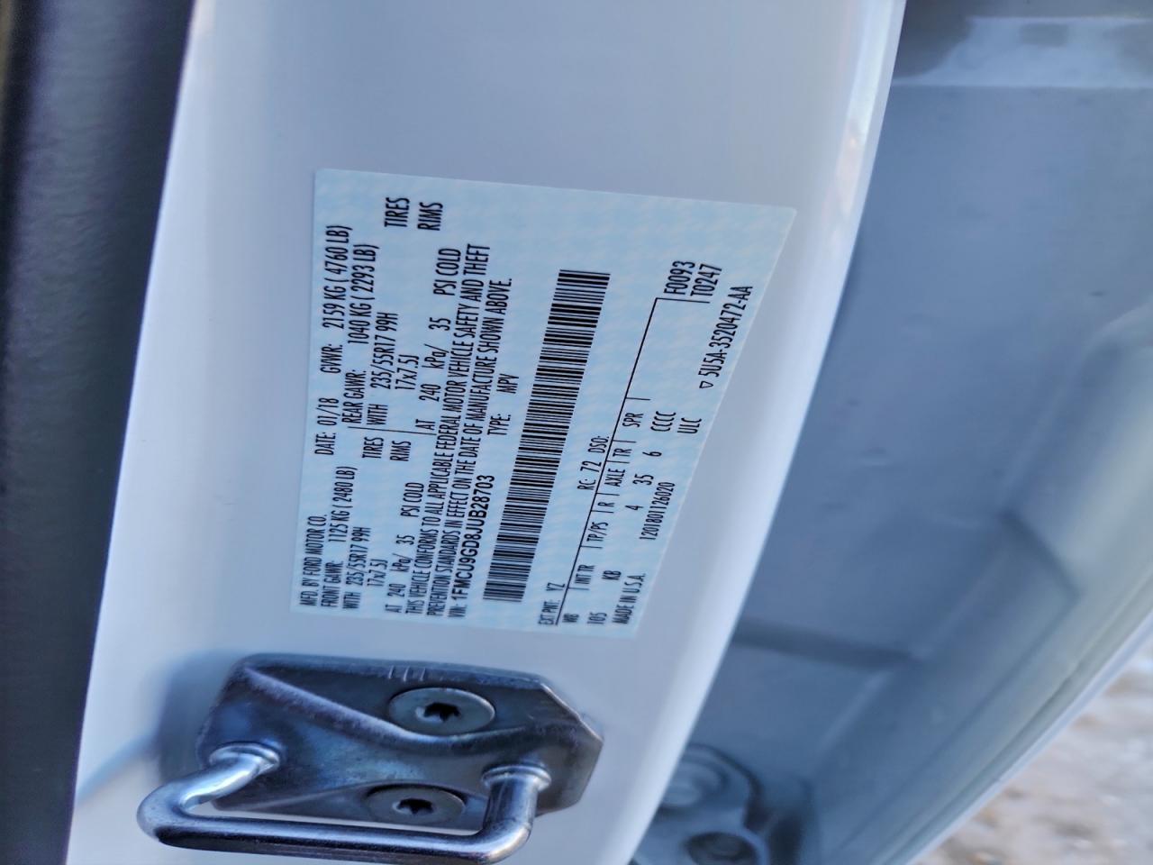 2018 FORD ESCAPE SE photo 12