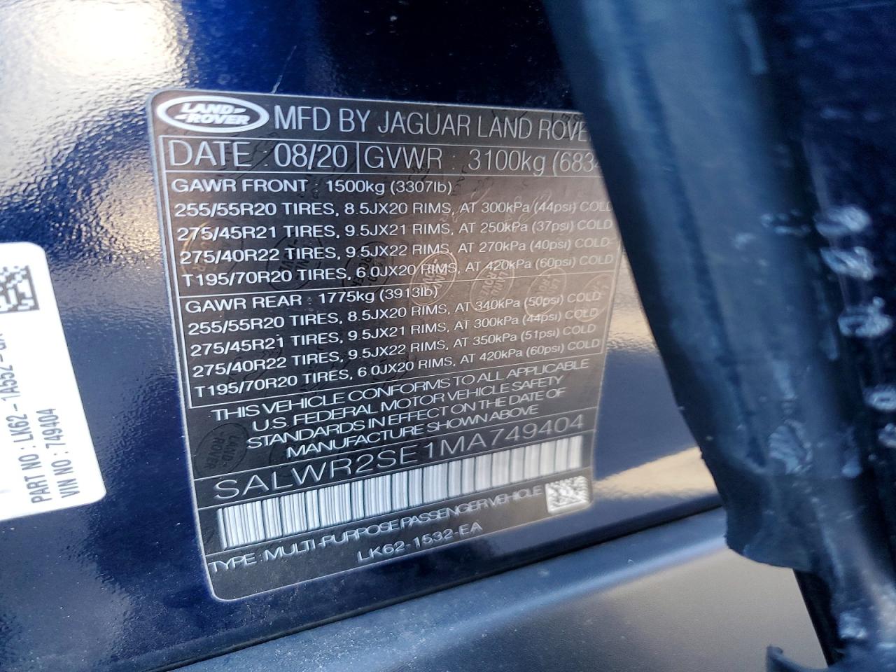 2021 LAND ROVER RANGE ROVER SPORT HSE DYNAMIC photo 13