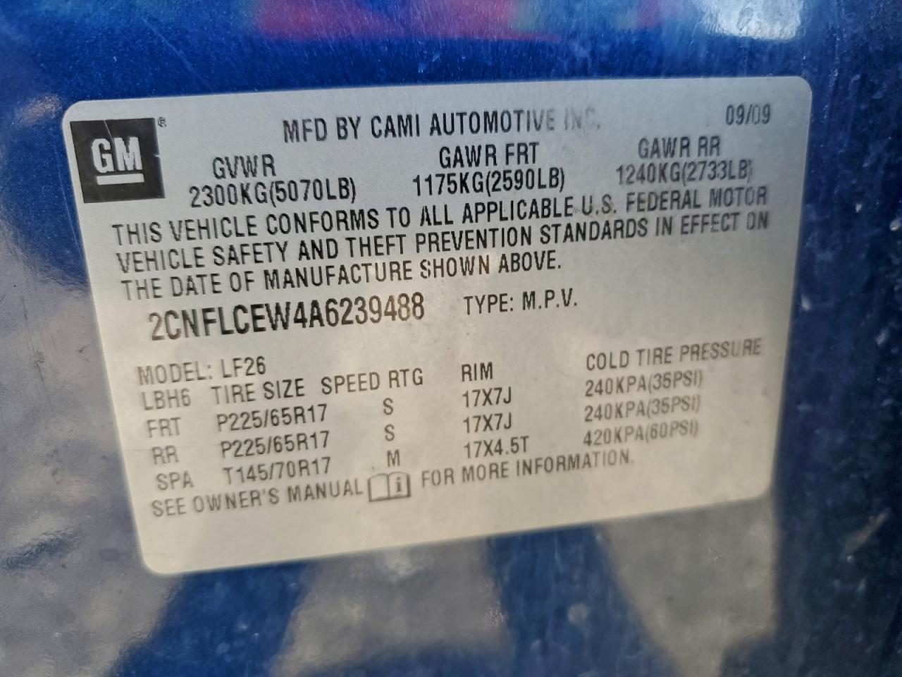 2010 CHEVROLET EQUINOX LS photo 37