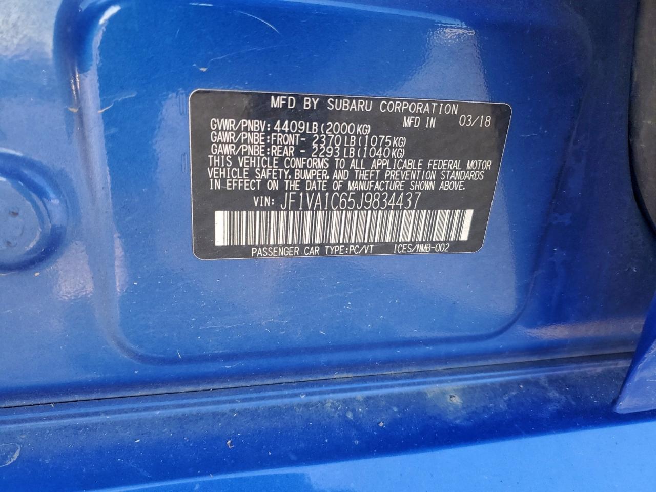 2018 SUBARU WRX PREMIUM photo 23