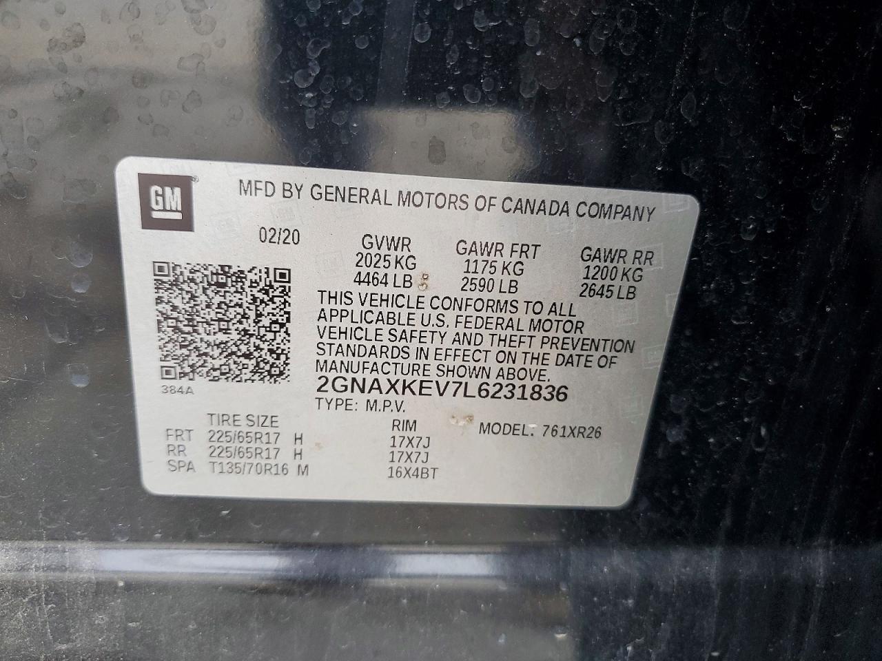 2020 CHEVROLET EQUINOX LT photo 13
