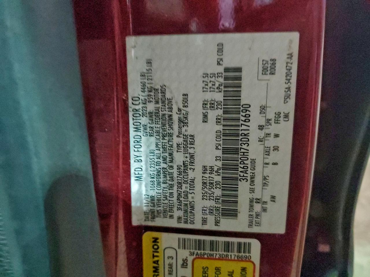 2013 FORD FUSION SE photo 25