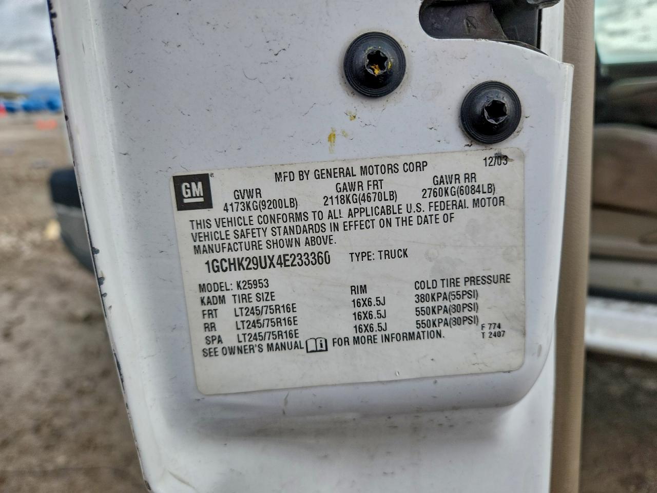 2004 CHEVROLET SILVERADO K2500 HEAVY DUTY photo 12