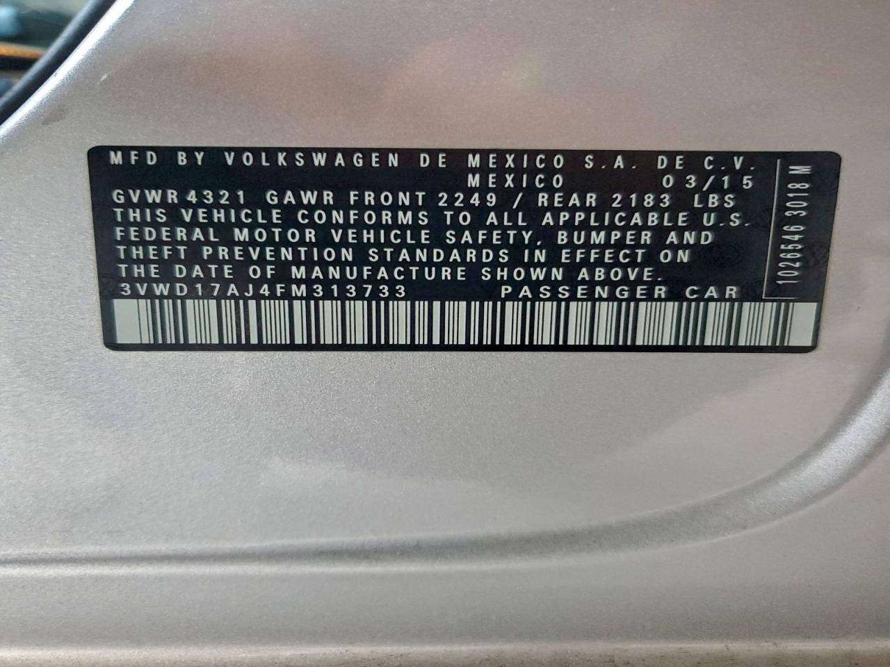 2015 VOLKSWAGEN JETTA SE photo 23