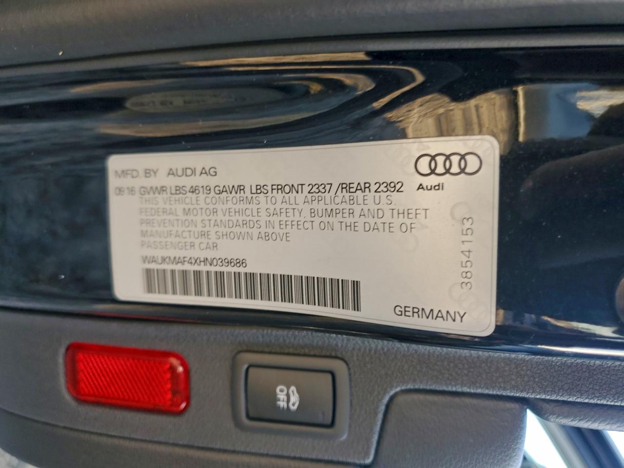 2017 AUDI A4 ULTRA PREMIUM photo 13