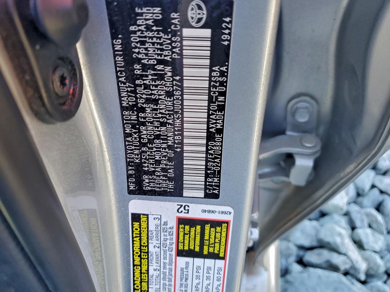 2018 TOYOTA CAMRY L photo 12
