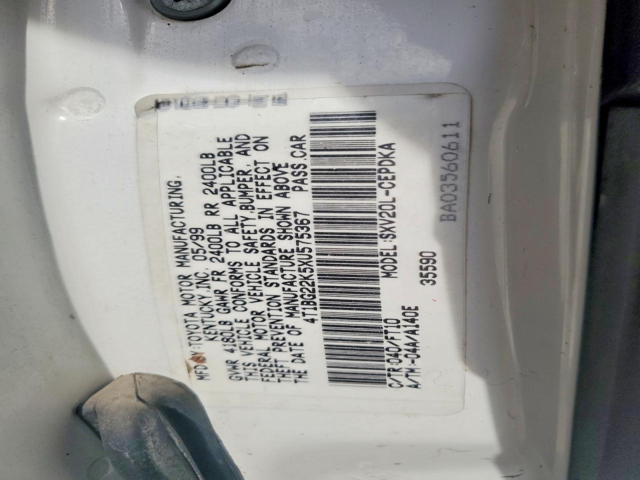 1999 TOYOTA CAMRY CE photo 12