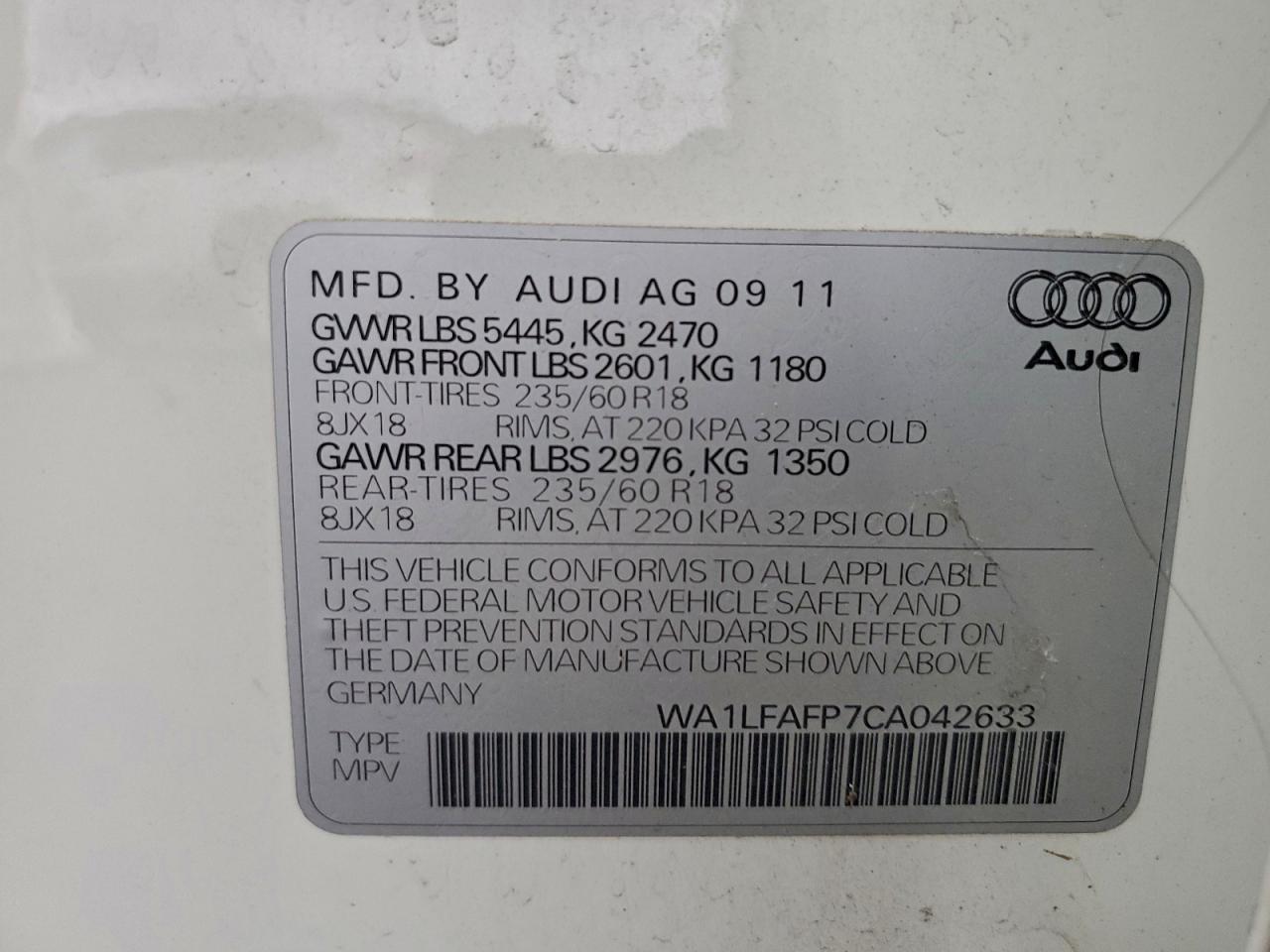 2012 AUDI Q5 PREMIUM PLUS photo 14