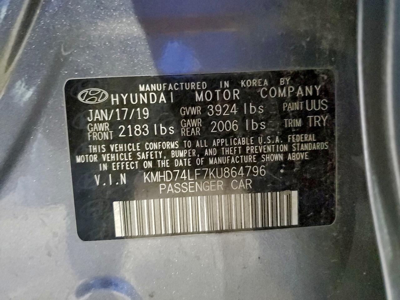 2019 HYUNDAI ELANTRA SE photo 12