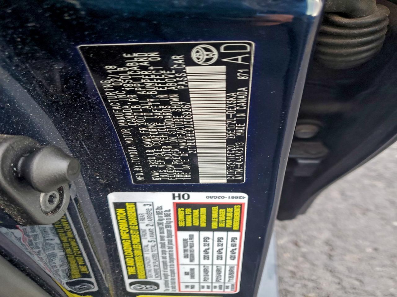 2018 TOYOTA COROLLA L photo 12