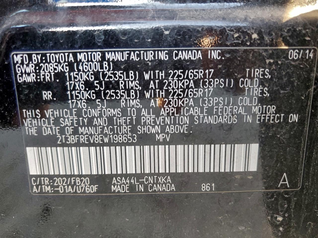 2014 TOYOTA RAV4 LE photo 12