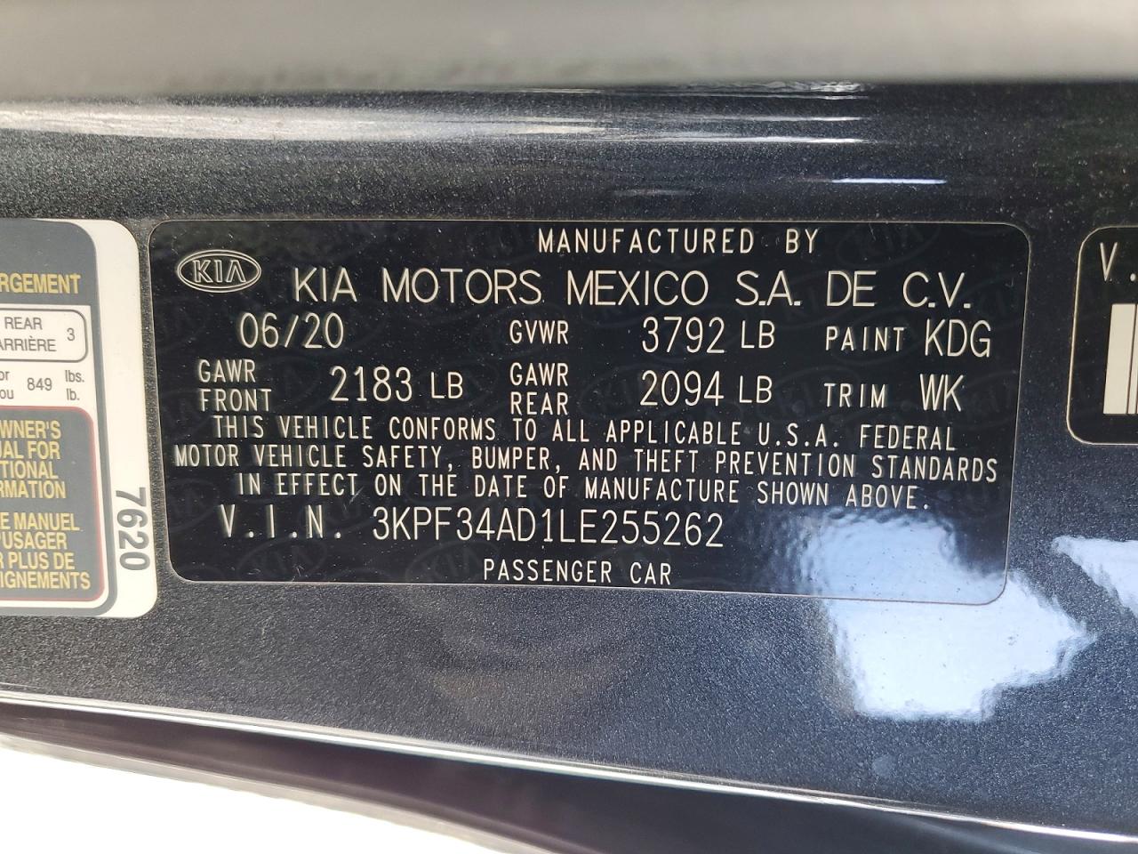 2020 KIA FORTE GT LINE photo 12