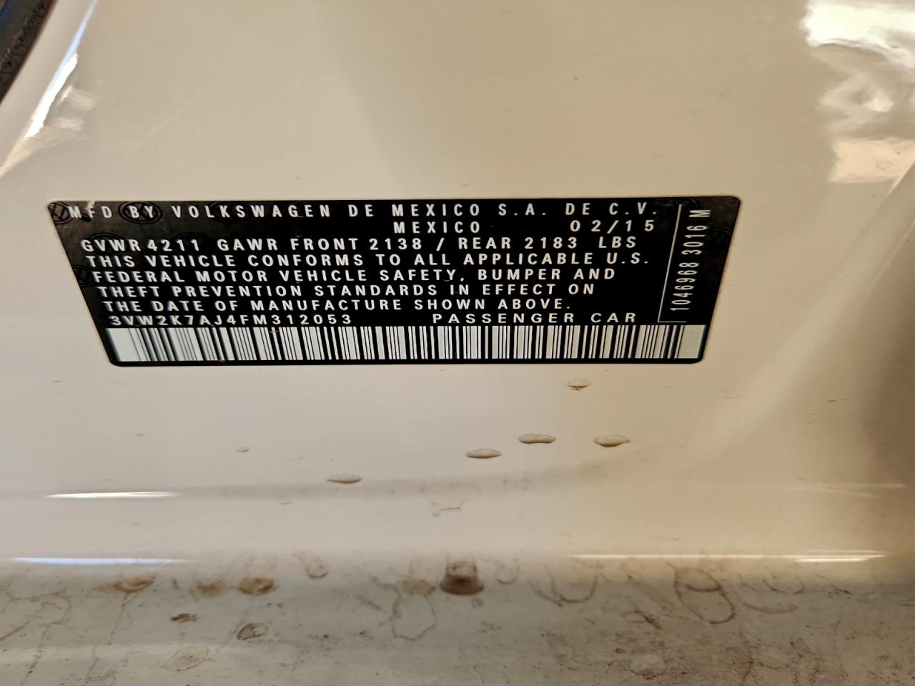 2015 VOLKSWAGEN JETTA BASE photo 12