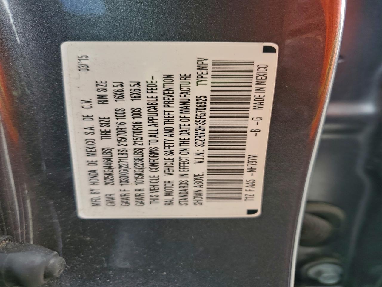 2015 HONDA CR-V LX photo 13