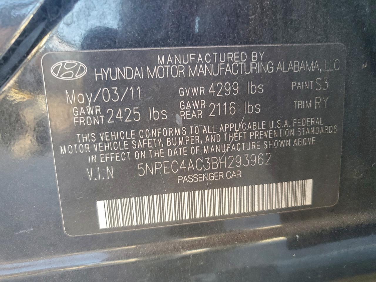 2011 HYUNDAI SONATA SE photo 12